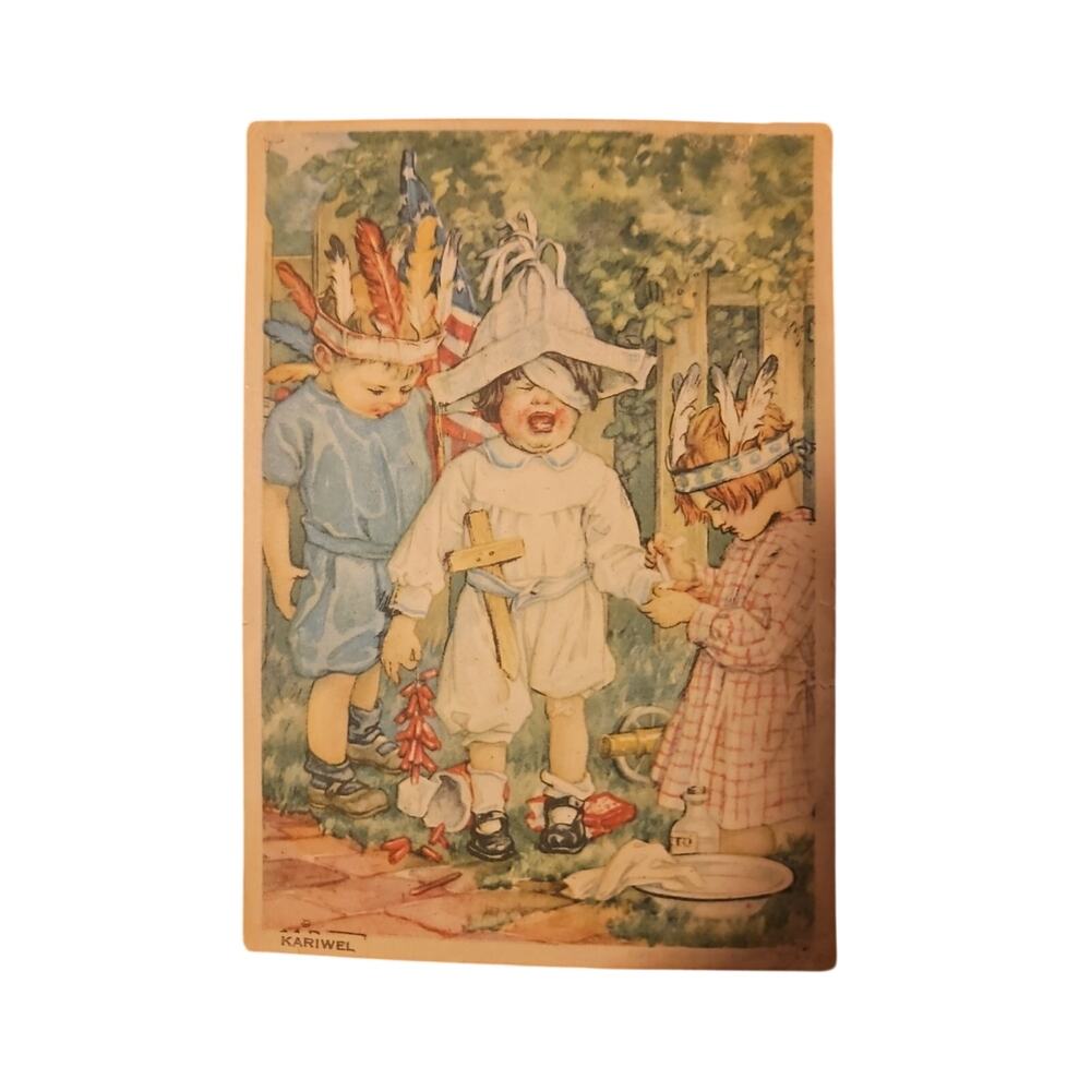 Victorian Scene Of Children Playing Together, Unposted Post Card, Location N/A